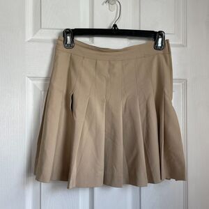 Tan pleated tennis mini skirt academic academia university preppy university